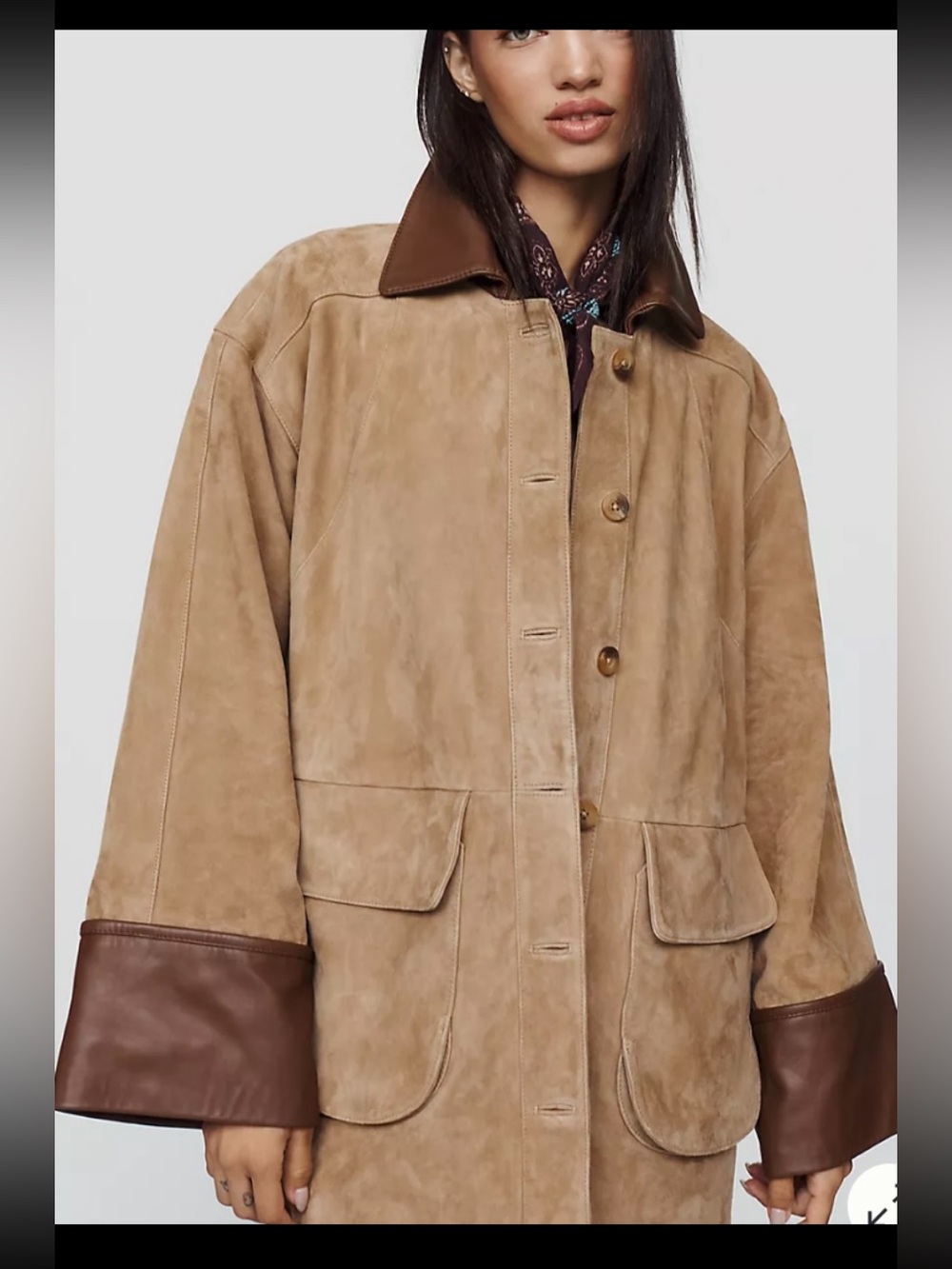 Pilcro Adelaide Suede Barn Jacket Two-Tone Suede Jacket. Price firm. Runs Big - Picture 4 of 9